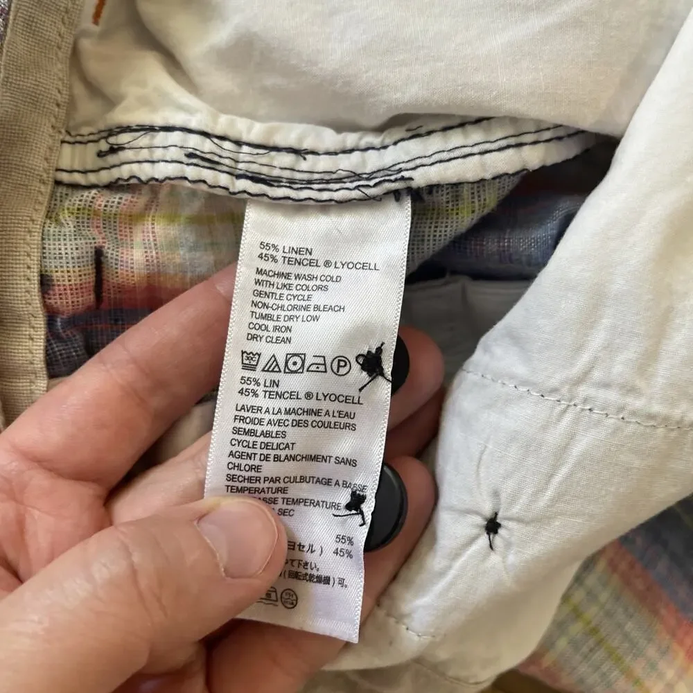 Tommy Bahama Mens Shorts Size 42 Multicolor Plaid Linen Tencel Blend Beach